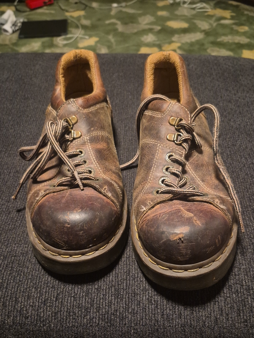 Dr. Martens Brown Leather Lace-Up Sneakers